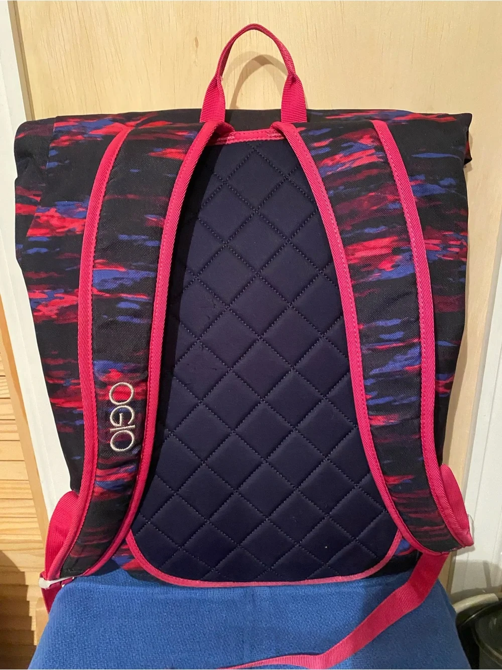 OGIO  Backpack with Red and Blue Pattern
